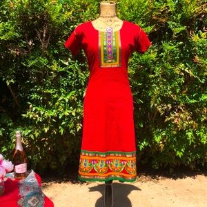 Boho embroidered dress